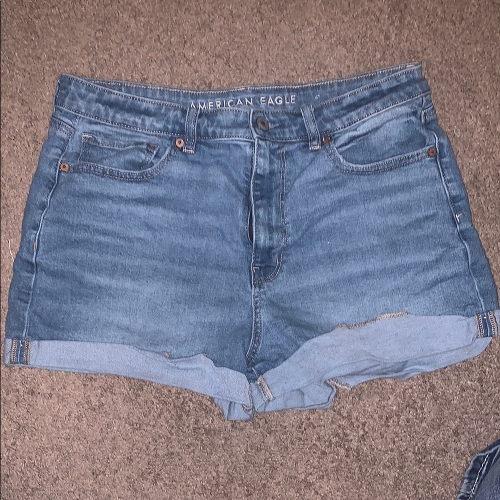 American Eagle Outfitters Blue Jean Shorts High-Waisted Relaxed Fit